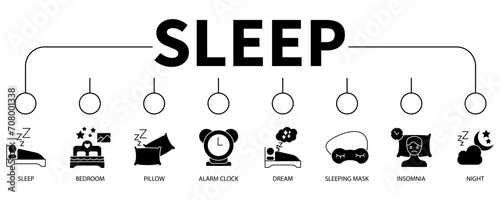 Sleep banner web icon vector illustration concept