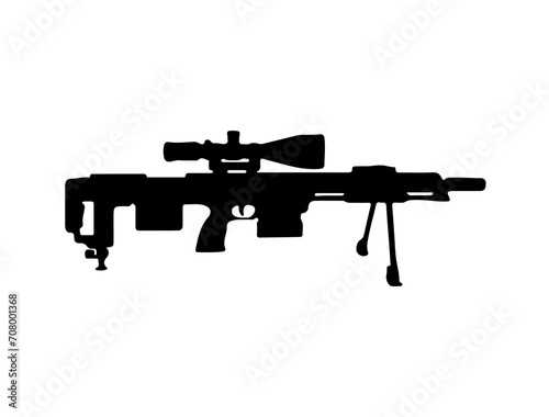DSR 50 sniper rifle silhouette vector art white background