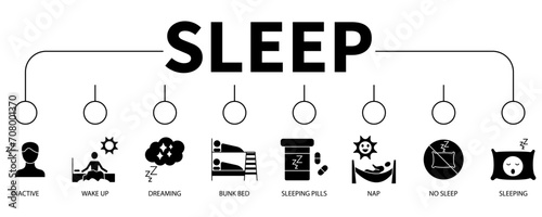 Sleep banner web icon vector illustration concept