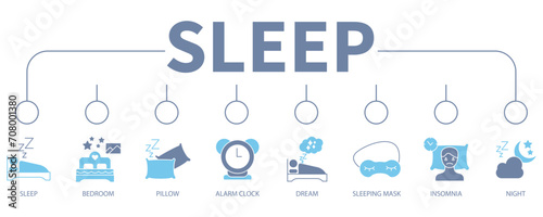 Sleep banner web icon vector illustration concept