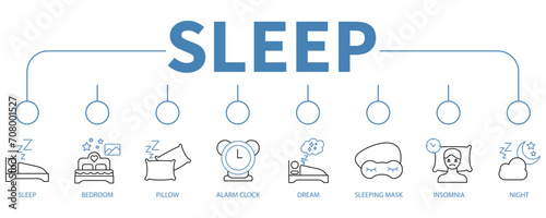 Sleep banner web icon vector illustration concept