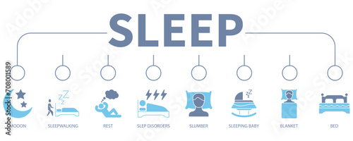 Sleep banner web icon vector illustration concept