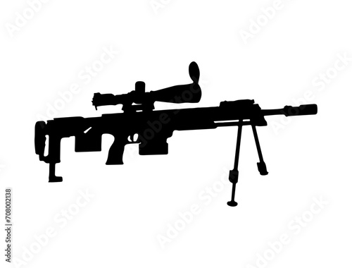 DSR 50 sniper rifle silhouette vector art white background
