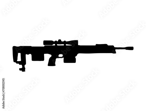 DSR 50 sniper rifle silhouette vector art white background