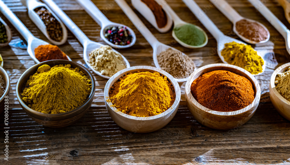 Composition with assortment of spices and herbs