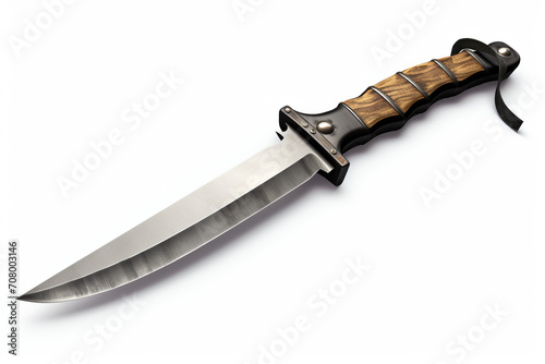 Hunting knife isolated on white background created with Generative Ai