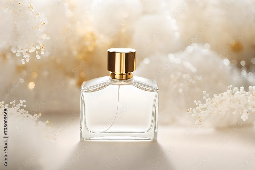 perfume spray flacon in bright and shiny and blurry white background , luxury and delicate cosmetics branding perfume spray flacon in bright and shiny and blurry white background , luxury and delicate cosmetics branding