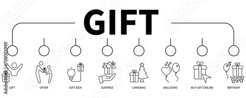 Gift banner web icon vector illustration concept