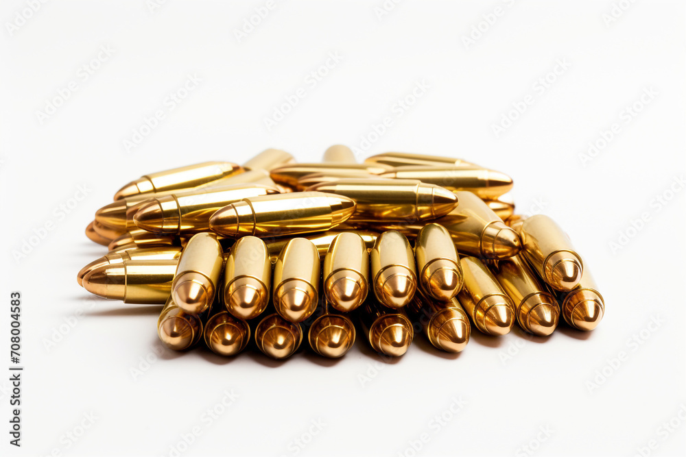 Ammunition isolated on white background created with Generative Ai Ammunition isolated on white background created with Generative Ai