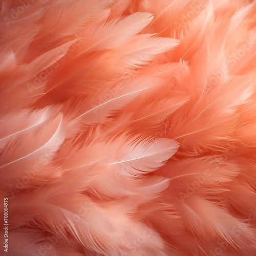 Ein Hintergrund mit Federn in der Farbe peach fuzz photo
