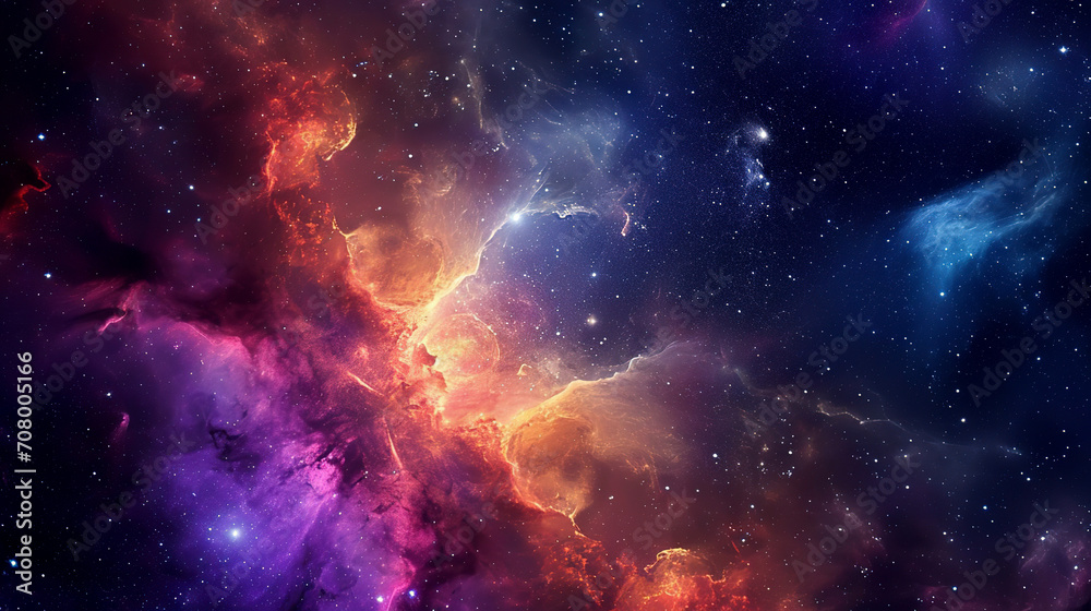 Fototapeta premium Colorful milkyway galaxy night stars family landscape