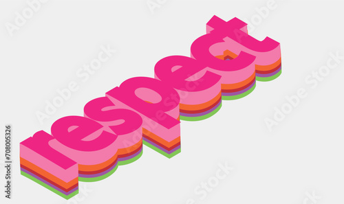 Respect text typography Creative special art design - Vector
