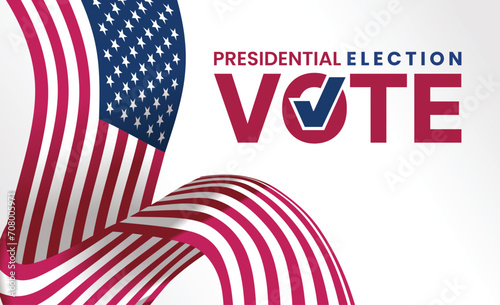 American Presidential Election 2024 background design background design template with USA flag. president voting 2024. Election voting poster. illustration vector graphic of united states flag