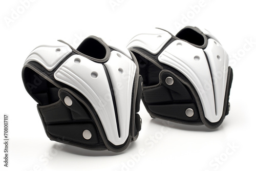Rugby shoulder pads isolated on white background created with Generative Ai
