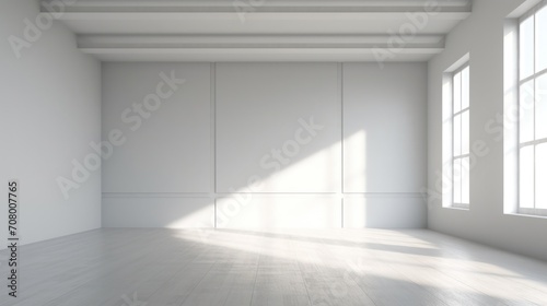Modern studio background, empty space white interior.