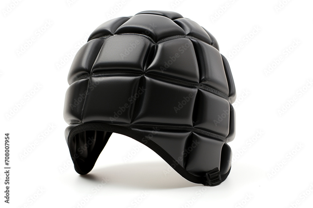 Fototapeta premium Rugby scrum cap isolated on white background created with Generative Ai