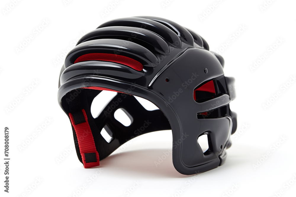 Fototapeta premium Rugby scrum cap isolated on white background created with Generative Ai