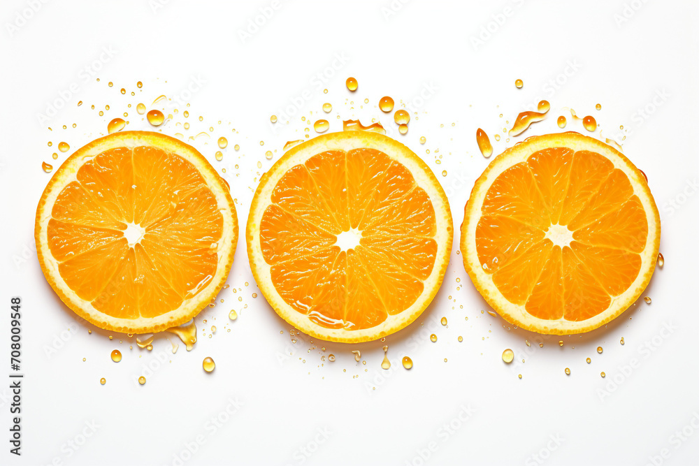 halftime orange slices isolated on white background created with Generative Ai halftime orange slices isolated on white background created with Generative Ai