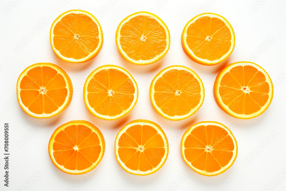 halftime orange slices isolated on white background created with Generative Ai halftime orange slices isolated on white background created with Generative Ai