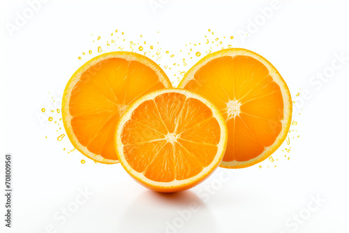 halftime orange slices isolated on white background created with Generative Ai