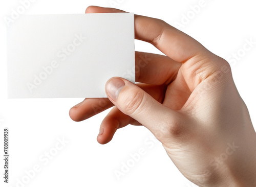 Blank white business card mockups on hand illustration PNG element cut out transparent isolated on white background ,PNG file ,artwork graphic design.