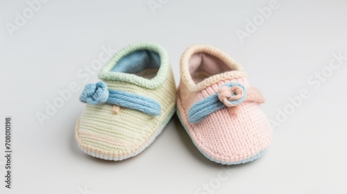 a pair of tiny baby chapal shoes  their soft and pastel colors adding a touch of sweetness and style to the scene  against a pristine white background.