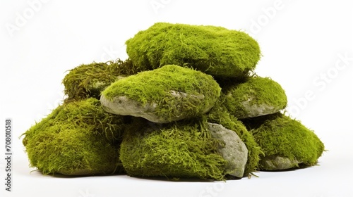 a pile of moss on white background.