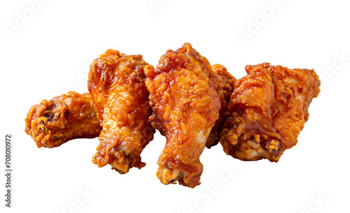Crispy and delicious fried chicken nuggets isolated on transparent background