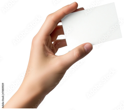 Blank white business card mockups on hand illustration PNG element cut out transparent isolated on white background ,PNG file ,artwork graphic design.