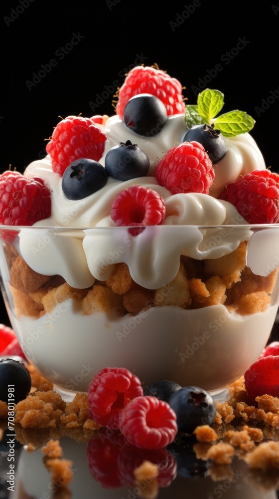 Delicious bowl of granola with yogurt UHD wallpaper Delicious bowl of granola with yogurt UHD wallpaper