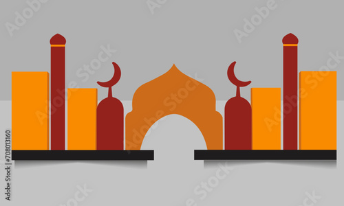 islamic events gate design vector photo