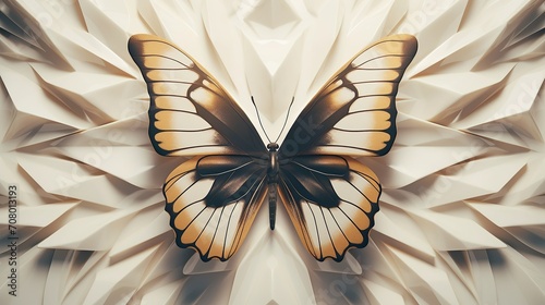 A swallowtail butterfly on the abstract white background.