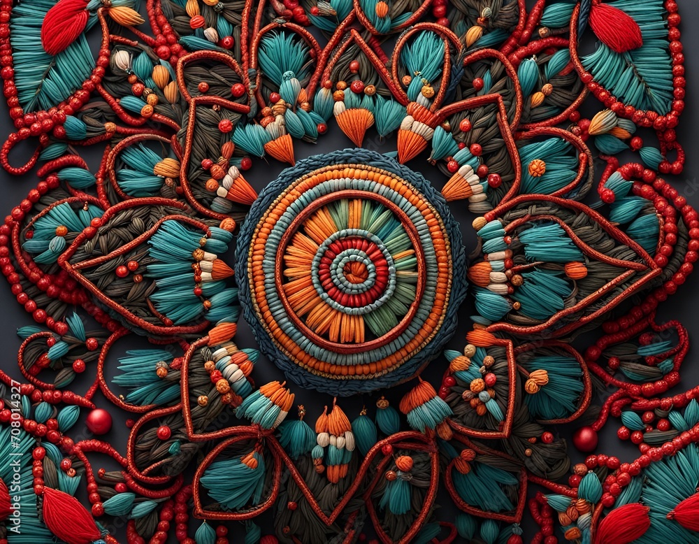 thai painting Ethnic seamless pattern 
