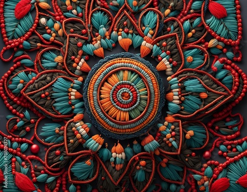 thai painting Ethnic seamless pattern 
