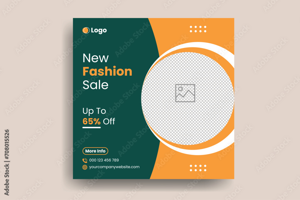 New collection fashion sale social media post and banner design template