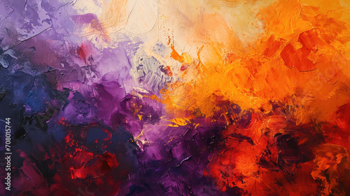 Vibrant Orange and Purple Abstract Canvas