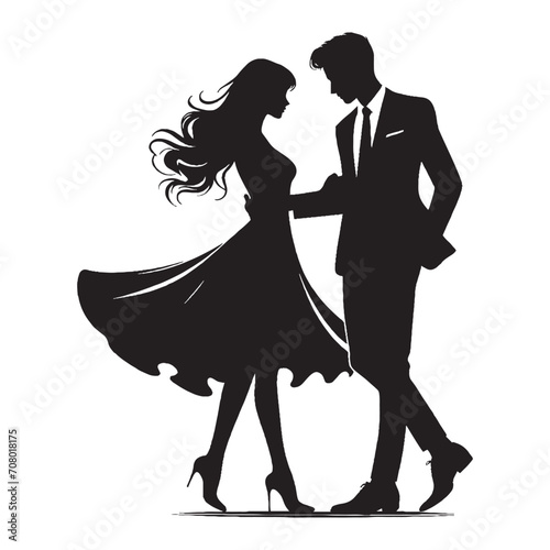 Passionate Moments: A captivating Romantic Couple silhouette, expressing the passion of shared love - valentine couple silhouette Valentine Silhouette - Couple vector 
