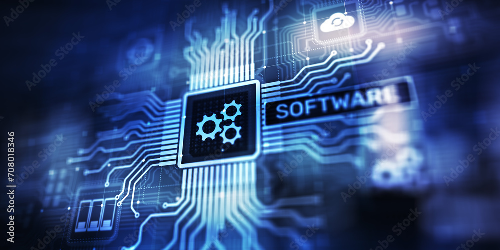 Software development and business process automation, internet and technology concept on virtual screen. Software development and business process automation, internet and technology concept on virtual screen.