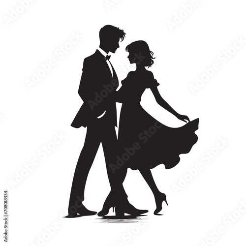Timeless Connection: Intricate Valentine Couple silhouette, capturing the enduring connection of love - valentine couple silhouette Valentine Silhouette - Couple vector 