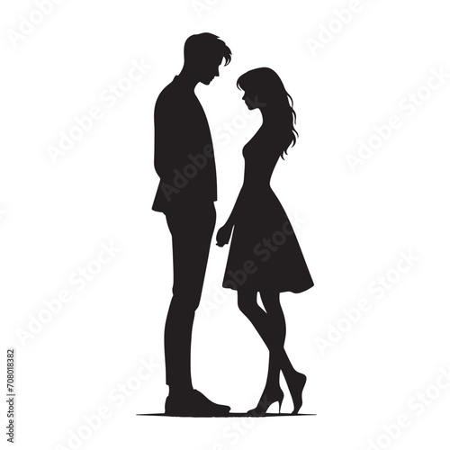 Radiant Affection: A captivating Valentine Couple silhouette, expressing the warmth of romantic love - valentine couple silhouette Valentine Silhouette - Couple vector 