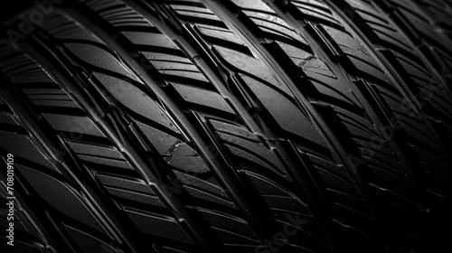 Tire tread close up on black background photo
