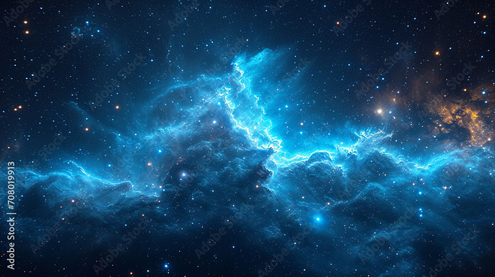 Fototapeta premium A celestial masterpiece capturing the mythical charm of the Cassiopeia constellation, its distinctive W-shape elegantly etched against a canvas of cosmic wonder.