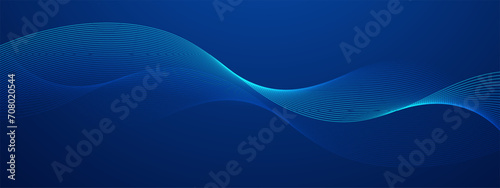 Abstract blue background with flowing lines for futuristic concept. Dynamic waves. vector illustration.