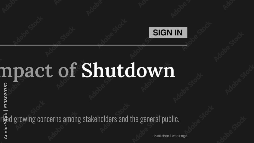 Term 'Shutdown' highlighted on FAKE headlines news publications. Titles on black background. Can be used for editorial AND non editorial content as everything is 100% fake Term 'Shutdown' highlighted on FAKE headlines news publications. Titles on black background. Can be used for editorial AND non editorial content as everything is 100% fake
