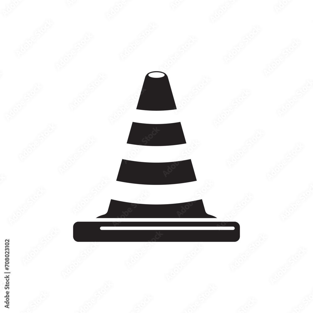 Vector traffic cone icon logo vector design template Vector traffic cone icon logo vector design template