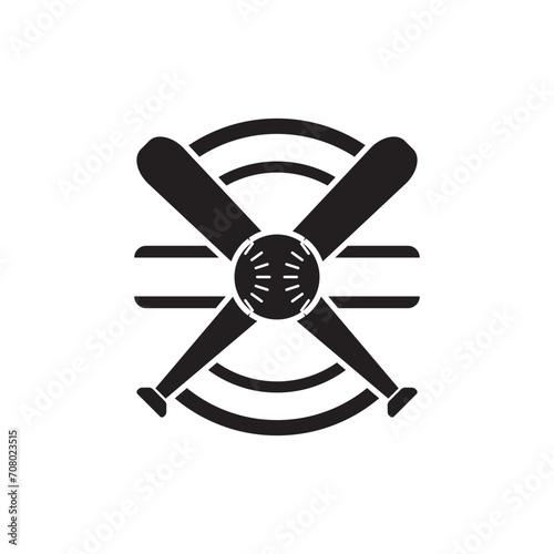 Baseball bat logo icon design vector illustration design template