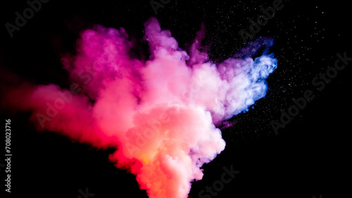 Astrazione di fumo colorato su sfondo nero. photo