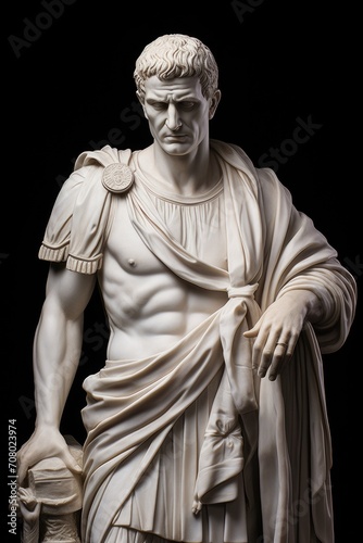 white statue of brave and great Roman soldier Julius Caesar