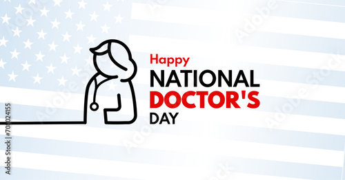 National doctors day - banner, poster, vector graphic