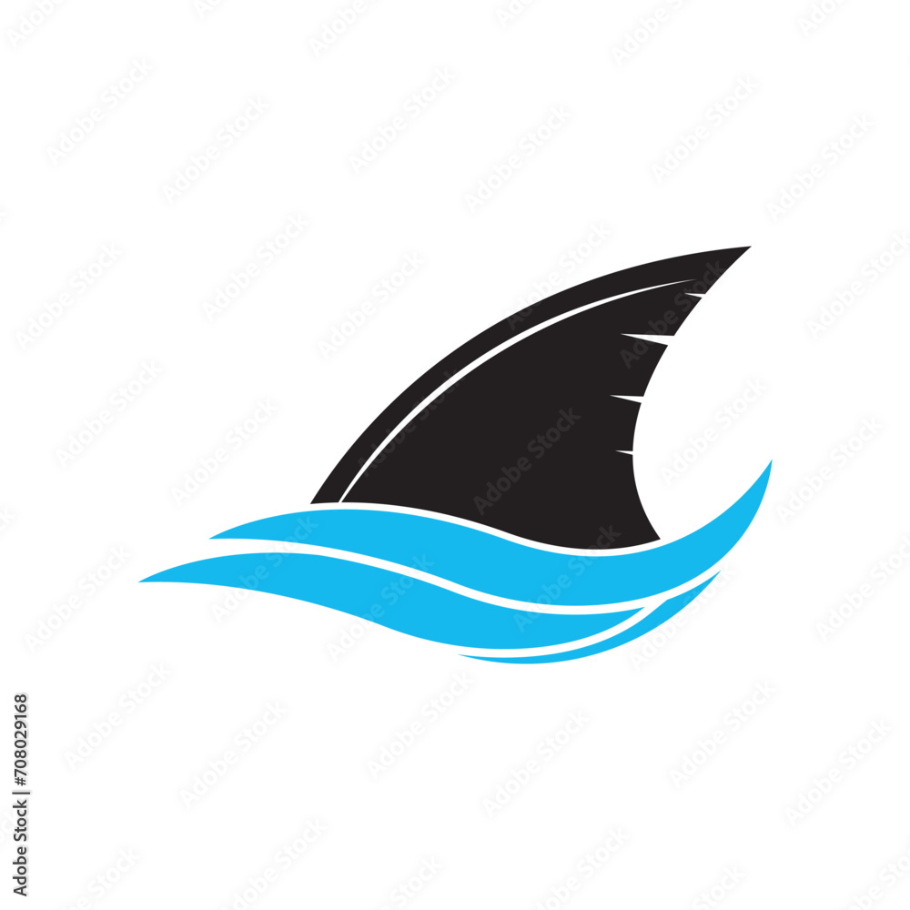 Shark fin logo template vector icon illustration design